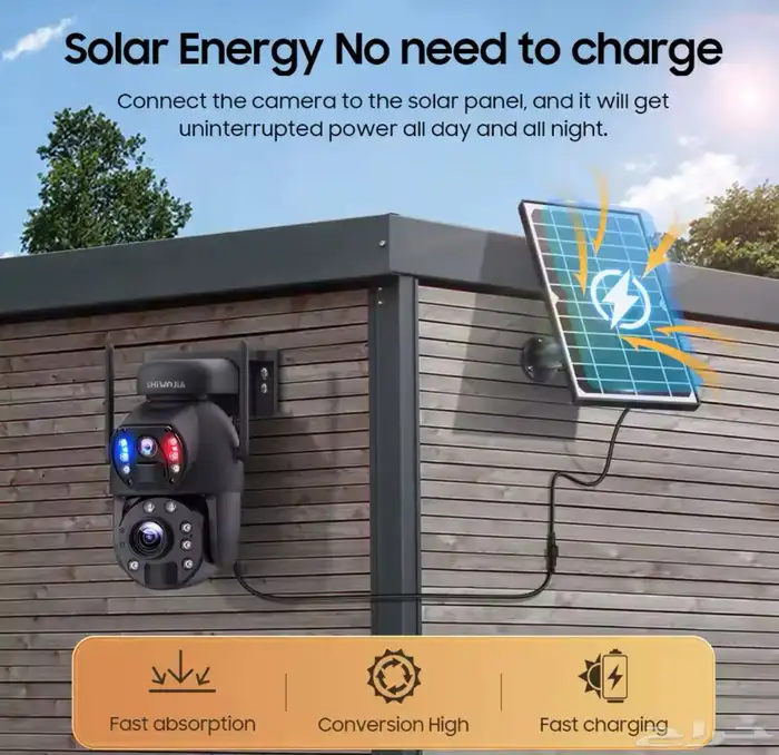 (جديدة) كاميرا معدنية بالطاقة الشمسية و بشريحة بعدستين 8MP 1