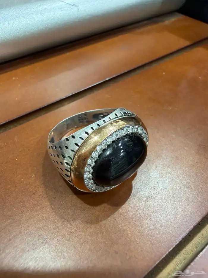 خاتم ملكي فاخر ومميز فضه عيار 925 مرصع بفصوص زركون 1