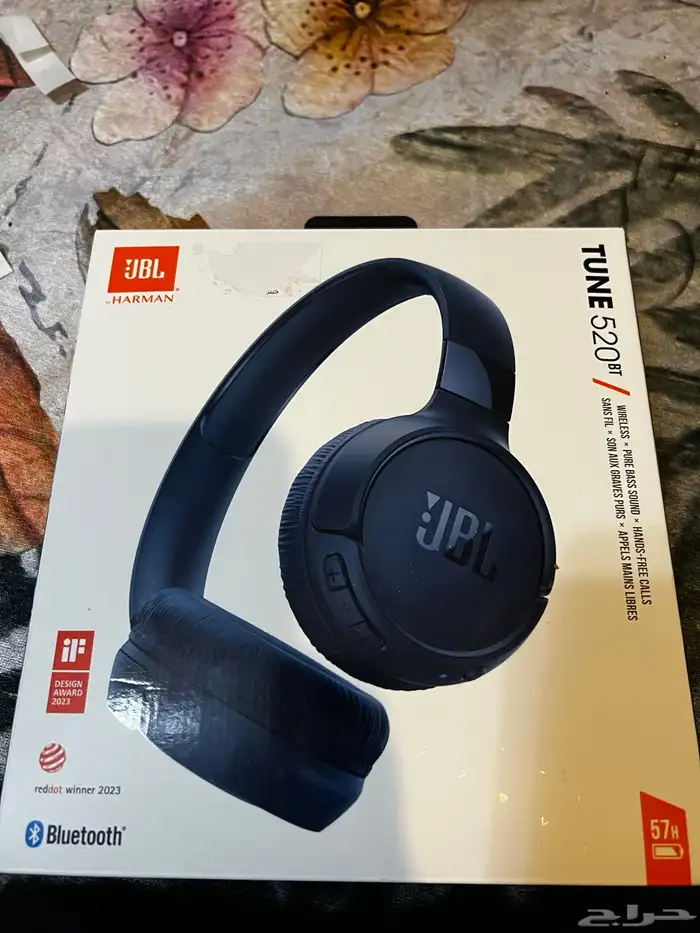 سماعة JBL Tune 520BT أصلية شبه جديدة (مفتوحة فقط 5