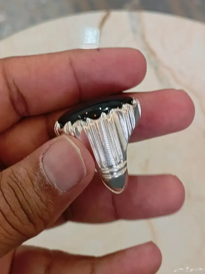 خاتم فضة بحجر الجزع اليماني 3