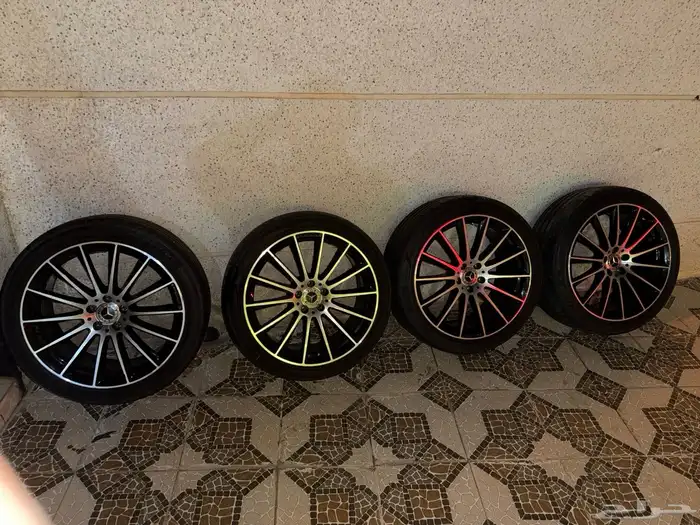 جنوط مرسيدس طقم موديل 2021 كفرات Pirelli نظيفه مافيها شي 2