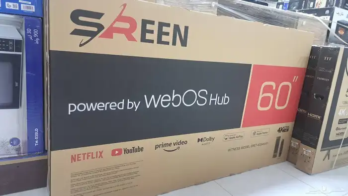 متوفر احدث شاشه ذكيه بيع شاشات تلفزيون سمارت 4k QLED توصيل 6