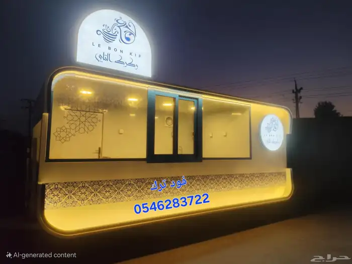 مواصفات العربه -1- مطبخ كامل مصنوع من الاستيل 2 جدران و 4