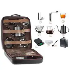 حقيبة لتحضير القهوة المختصه بكامل المعدات طقم شنطة قهوة 7