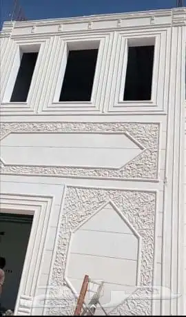 ديكورات خارجيه والياسه ملونه بلاسمنت الأبيض وكسررخام اصباني 2
