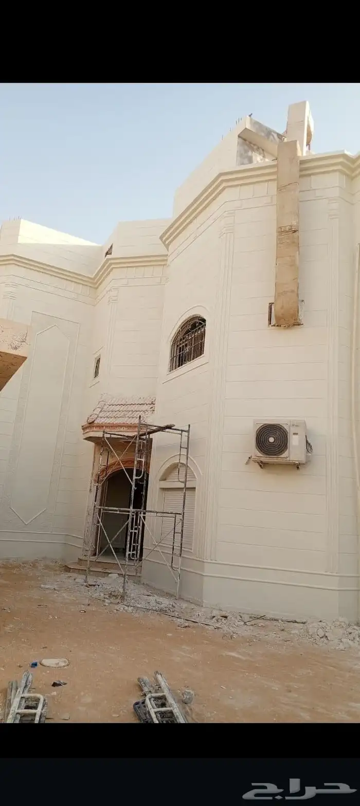 ديكورات خارجيه والياسه ملونه بلاسمنت الأبيض وكسررخام اصباني 3