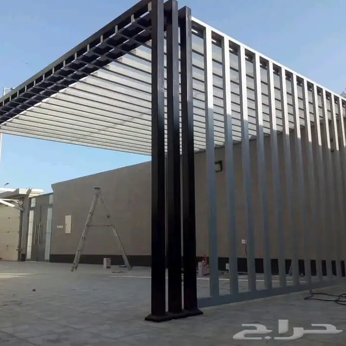 حديد - برجولات جلسات خارجية وهناجر مظلات وسواتر الرياض تركيب 3