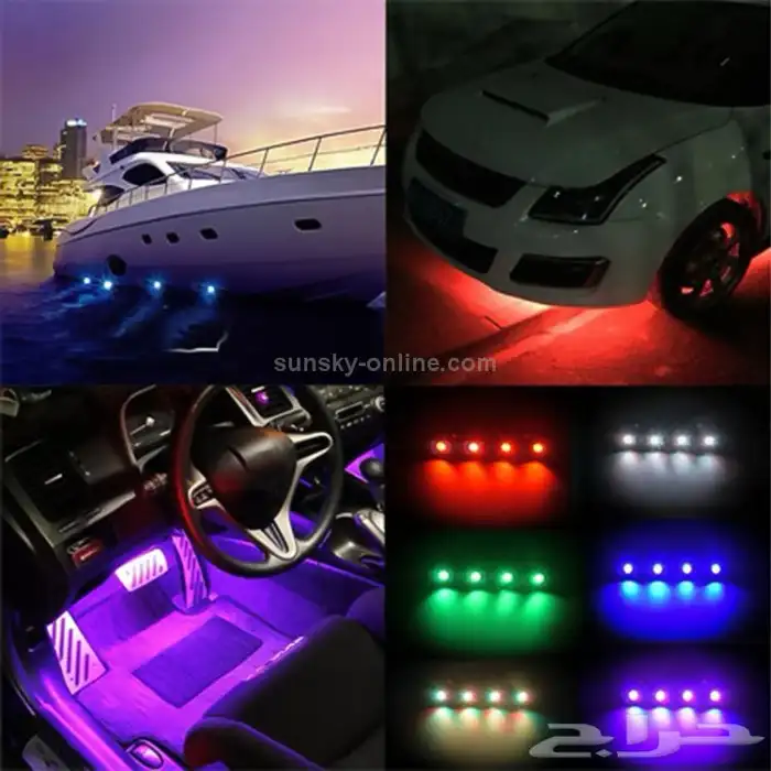 مصابيح روك LED RGB 16 تحكم صوتي لاسلكي عن بعد عبر التطبيق 6