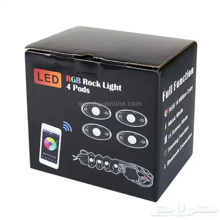 مصابيح روك LED RGB 16 تحكم صوتي لاسلكي عن بعد عبر التطبيق 8