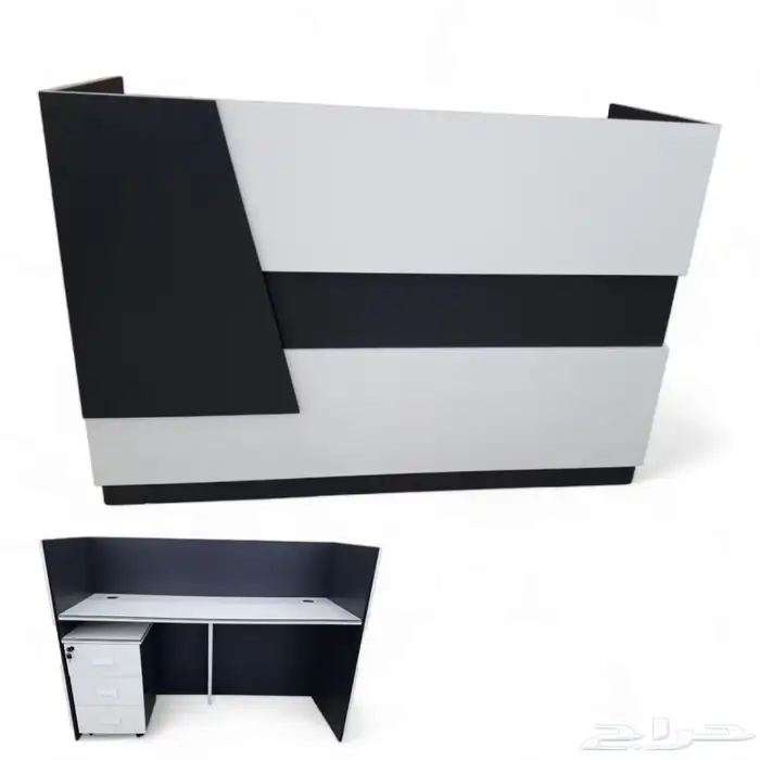 مودرن مكتب فخم ابيض  رمادي طقم بارتيشن اجتماع الاستقبال كنب 33