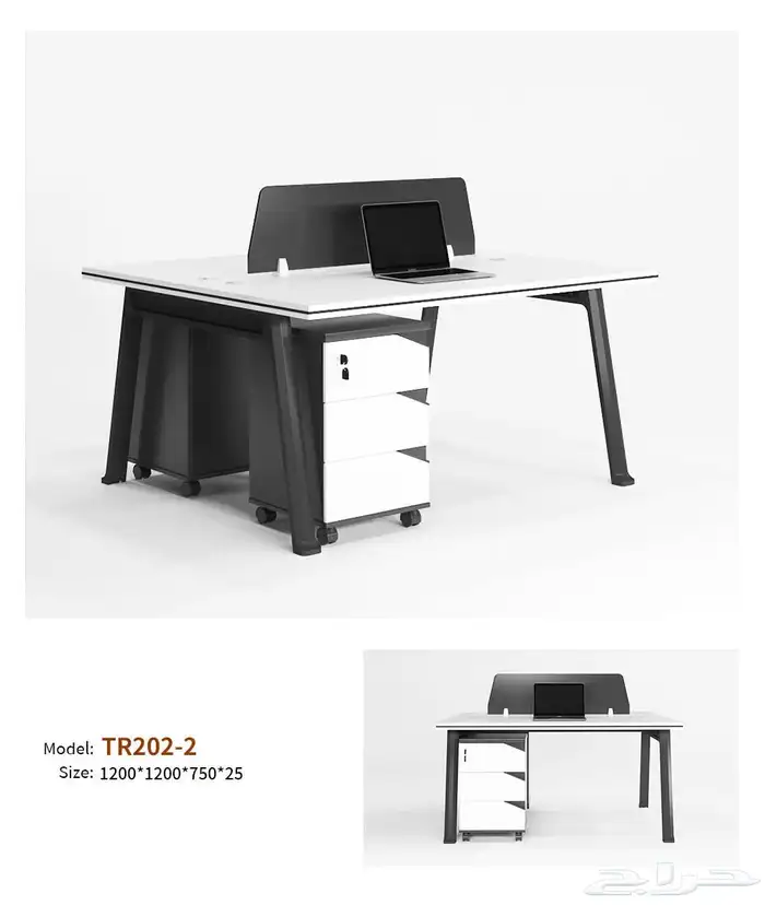 مودرن مكتب فخم ابيض  رمادي طقم بارتيشن اجتماع الاستقبال كنب 2