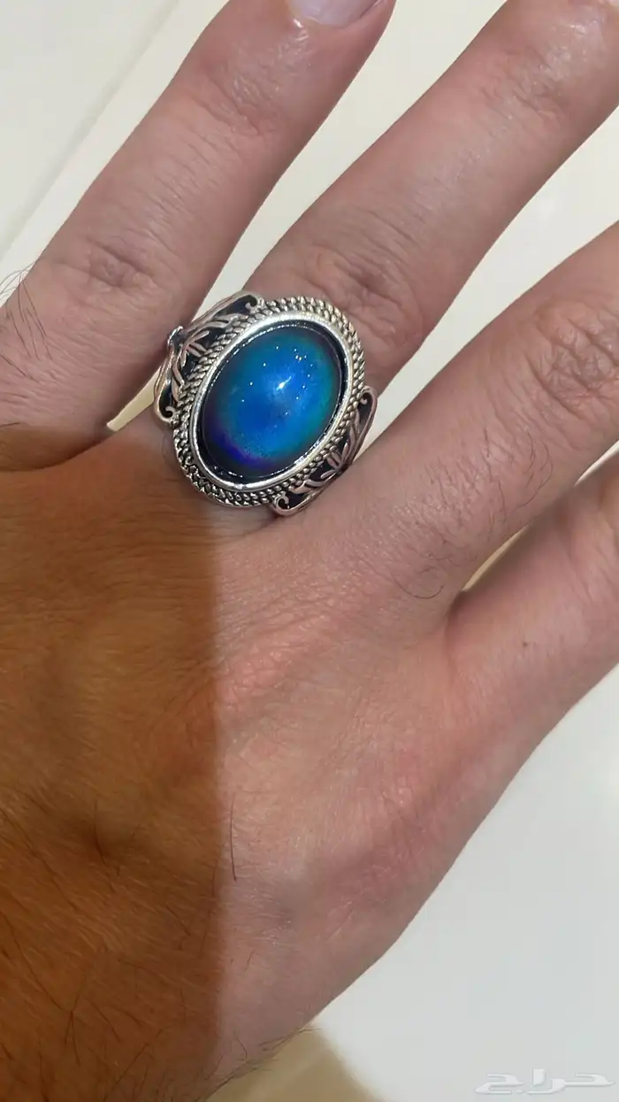 خاتم حجر المزاج Mood stone متغير الالوان 1