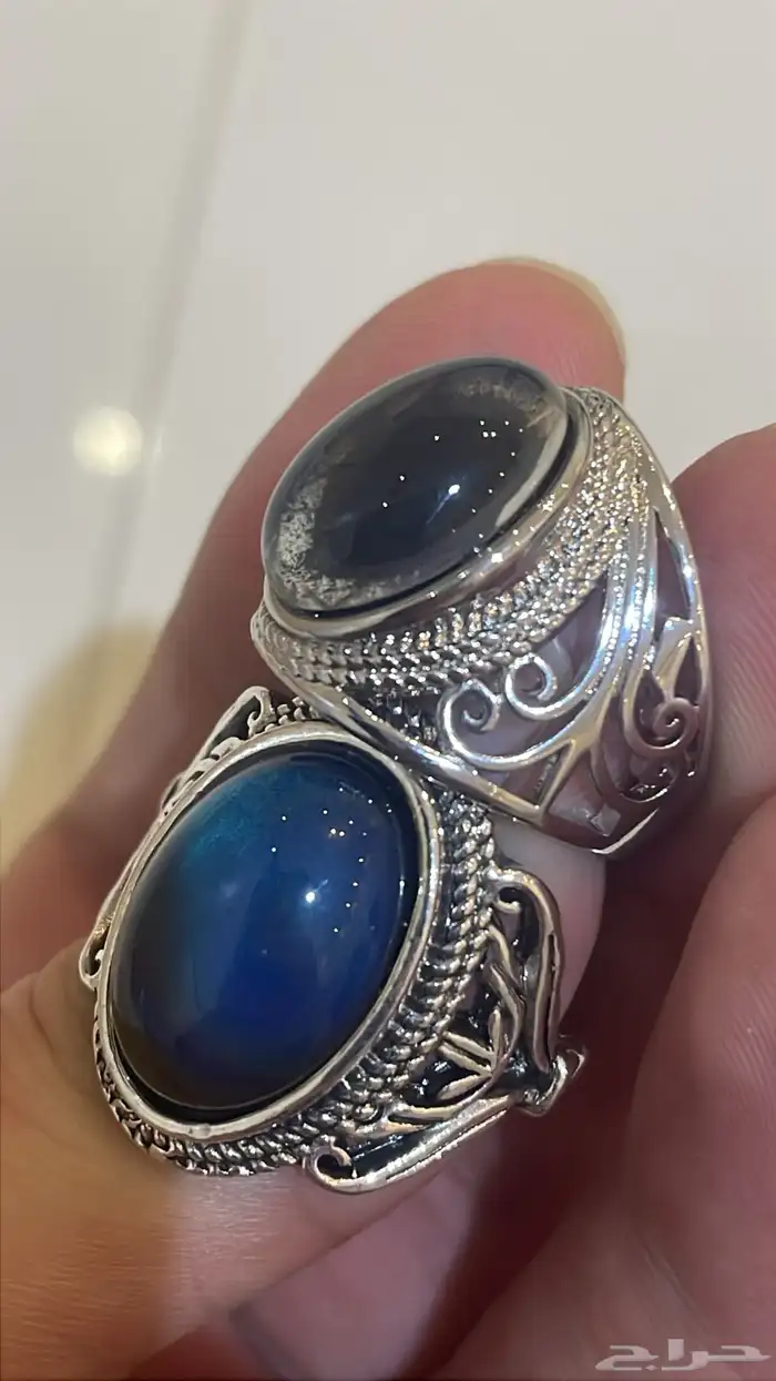 خاتم حجر المزاج Mood stone متغير الالوان 0