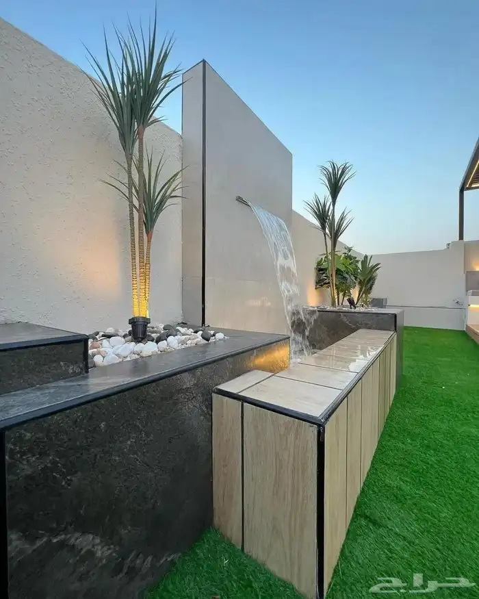 تنسيق حدايق القصيم تصميم أحواض زراعة غرف زجاجيه شلالات 9