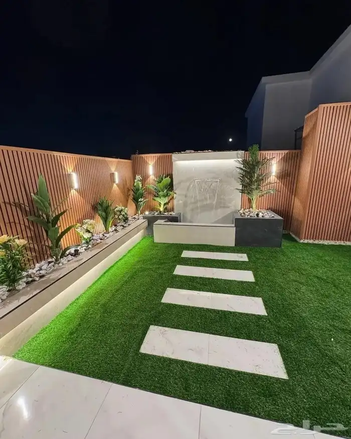 تنسيق حدايق القصيم تصميم أحواض زراعة غرف زجاجيه شلالات 0