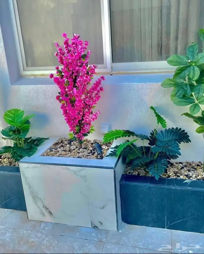 تنسيق حدايق القصيم تصميم أحواض زراعة غرف زجاجيه شلالات 10