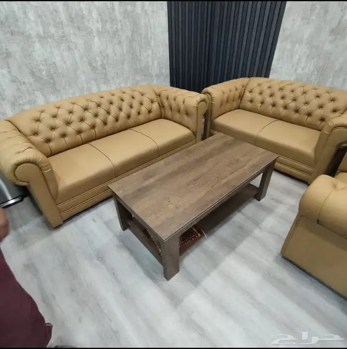 جديد كنب جلد مكتبي لون جملي 3