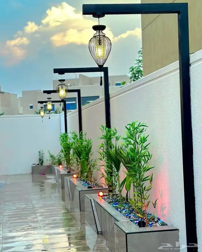 تنسيق حدايق القصيم تصميم أحواض زراعة غرف زجاجيه شلالات 4