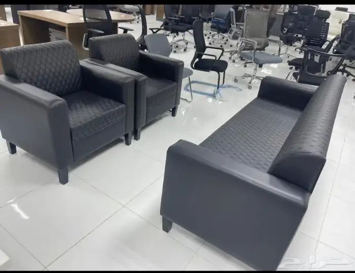 مكتبي كنب جلد و فخم موديلات 3