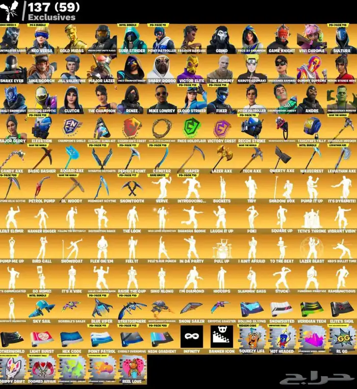 حساب فورتنايت نادر 800  سكن 1