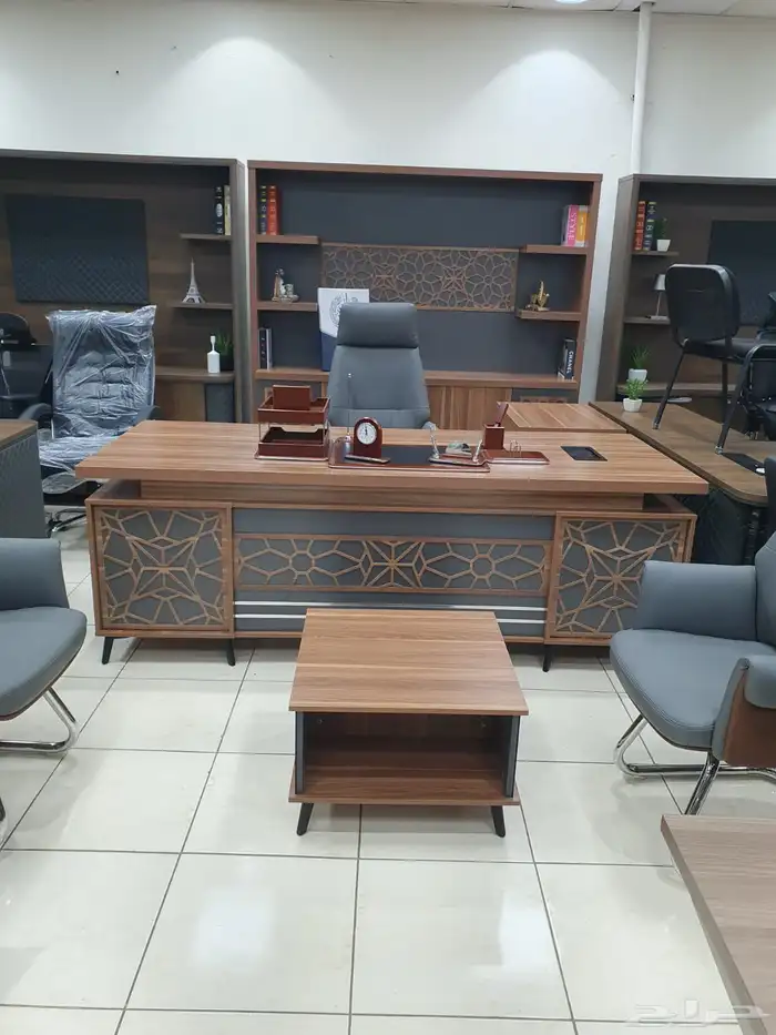 مجموعة مكتب تنفيذي فاخرة مع خزانة 50
