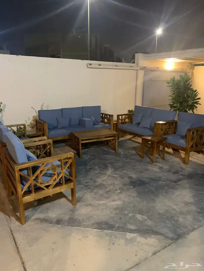 جلسات خارجية خشب حديد جاهز تفصيل اطقم طقم كامل كراسي طاولات 71