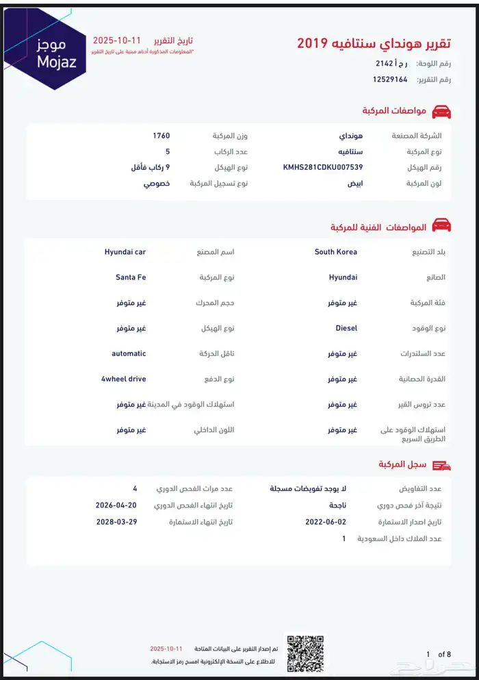 سنتافي 2019 ديزل 7 مقاعد دبل 30