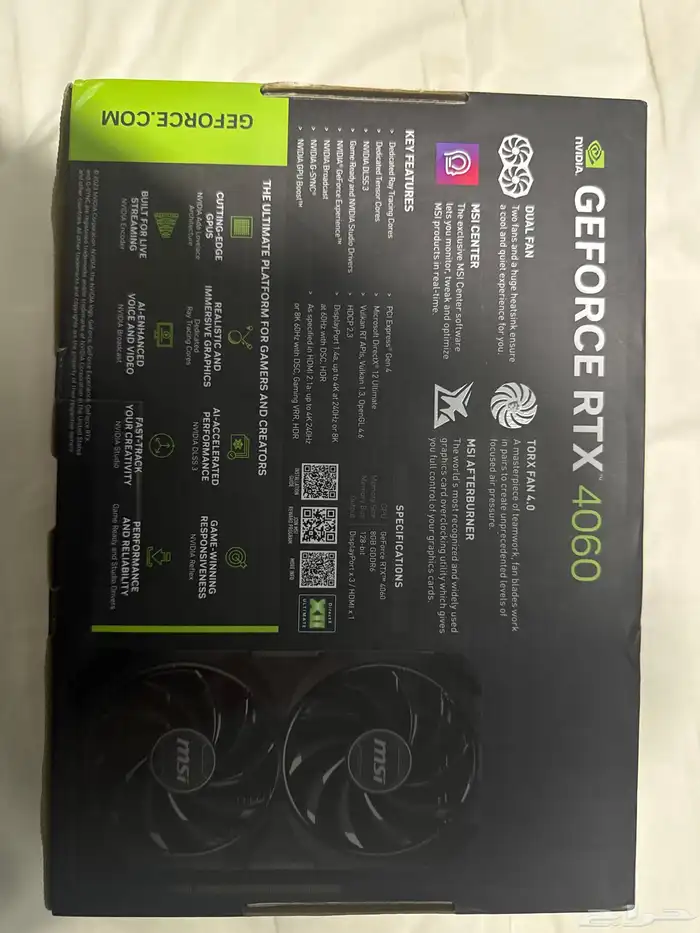 كرت شاشةmsi ventus 4060 8g oc 1