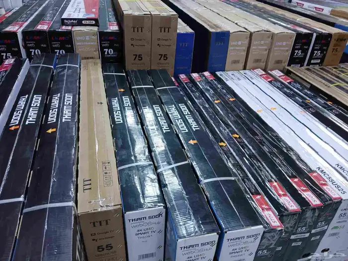 بيع شاشة شاشات تلفزيون جديد توصيل تركيب فوري اخر اصدار 4k 16