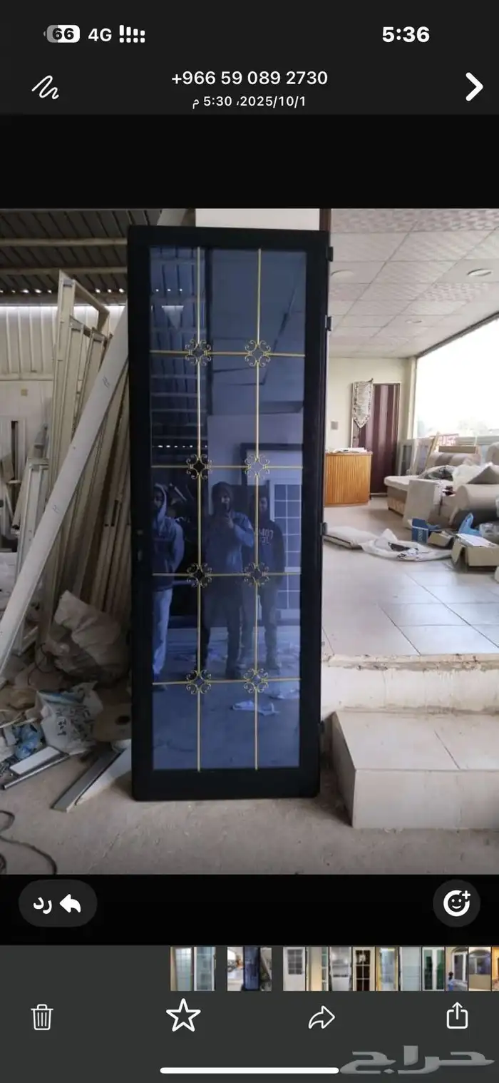 باب المنيوم شرائح دبل باب عادي 2