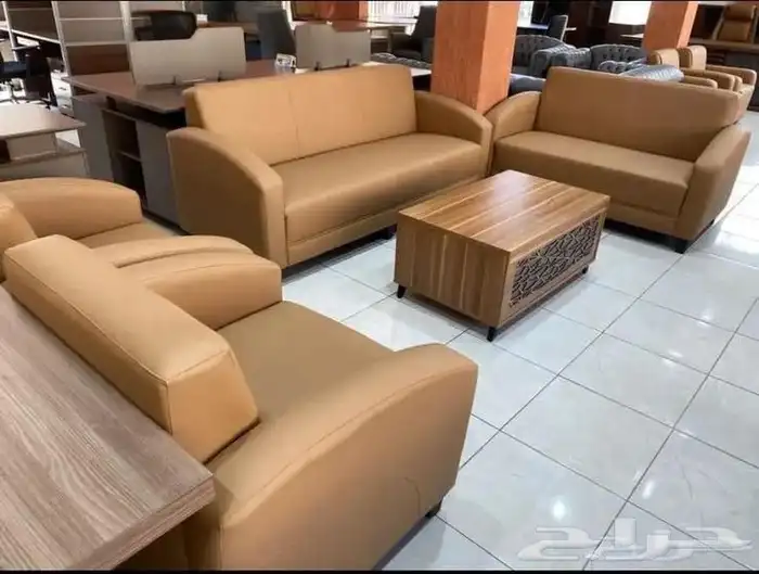 مكتبي كنب جلد و فخم موديلات 2