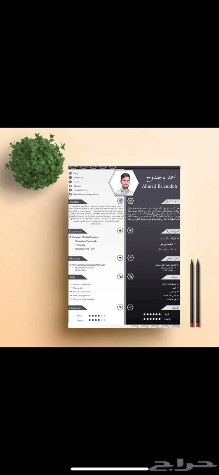 تصميم سيرة ذاتية احترافية CV 10