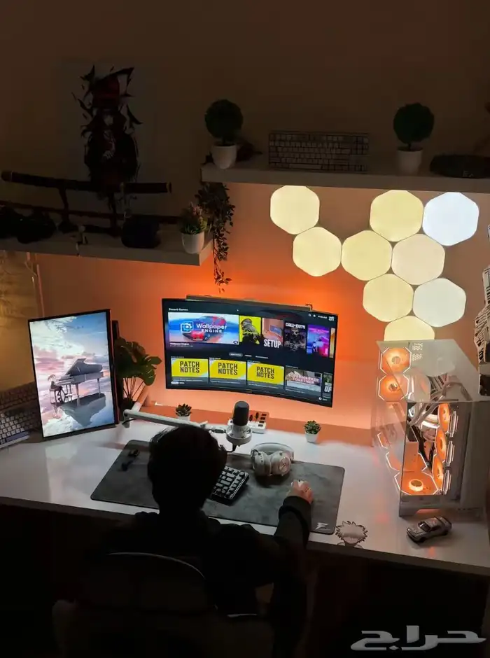 اضاءة نانو ليف سداسيه 9 حبات 2