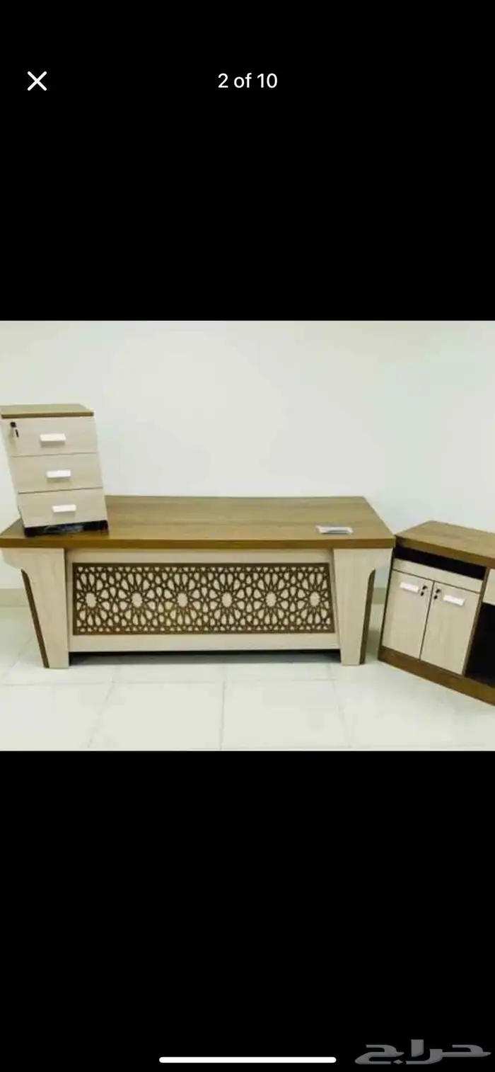 مجموعة مكتب تنفيذي فاخرة مع خزانة 66