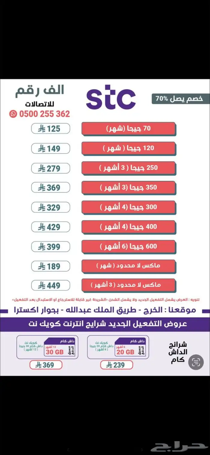 شرايح نت stc 0