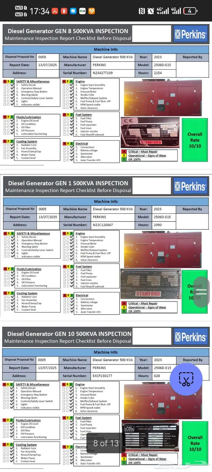 مولدات كهرباء ديزل 500KVA 1000KVA 1250KVA Perkins   Cummins 2
