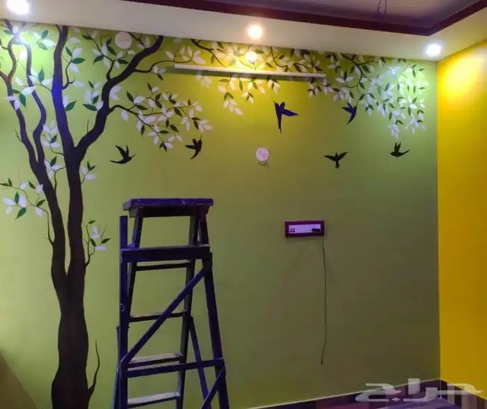 خطاط ورسام بالجدار مدرسه استراحة مزرعه كتابه تصميم رسم لوحة 6
