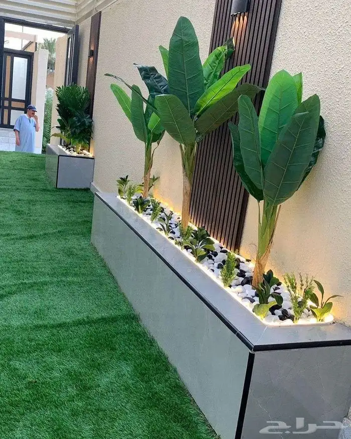 تنسيق حدايق القصيم تصميم أحواض زراعة غرف زجاجيه شلالات 7