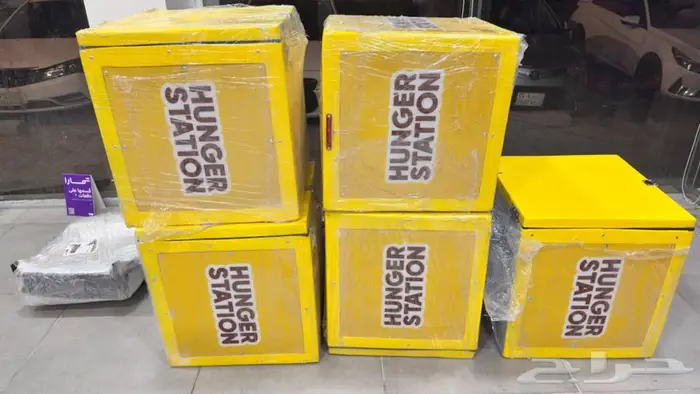 صناديق فايبر مضاءة هنقرستيشن HUNGER STAION مع التركيب 0