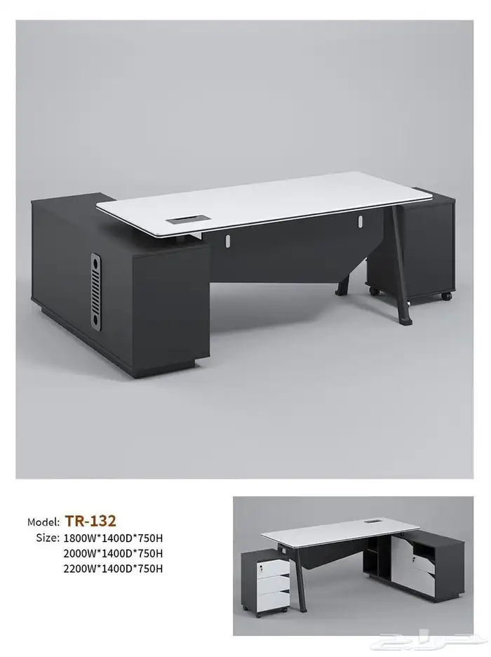 مودرن مكتب فخم ابيض  رمادي طقم بارتيشن اجتماع الاستقبال كنب 8