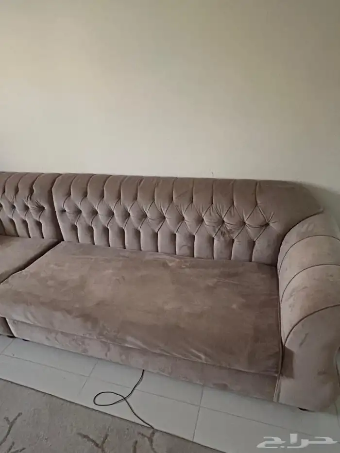 كنب خشبي بقماش مخمل غرفة 4 5 7