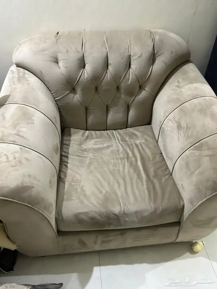 كنب خشبي بقماش مخمل غرفة 4 5 6