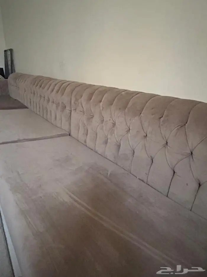 كنب خشبي بقماش مخمل غرفة 4 5 1