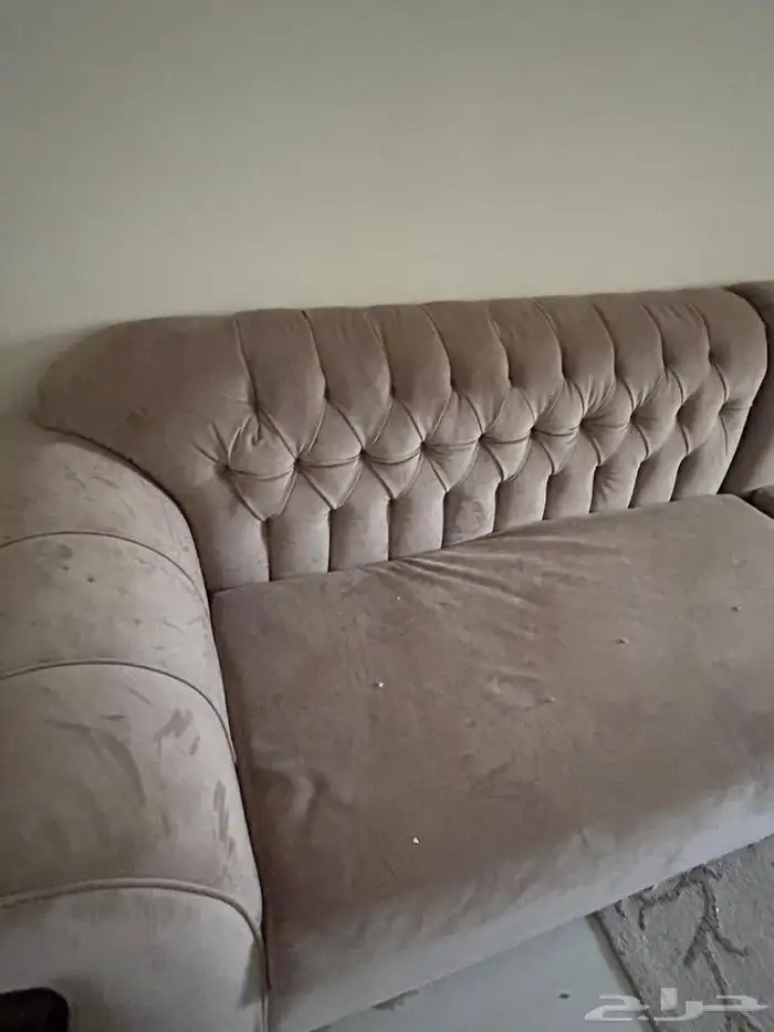 كنب خشبي بقماش مخمل غرفة 4 5 4