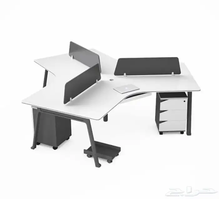 مودرن مكتب فخم ابيض  رمادي طقم بارتيشن اجتماع الاستقبال كنب 14