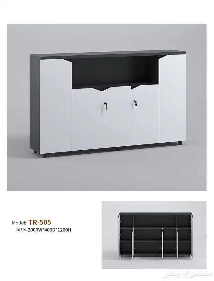 مودرن مكتب فخم ابيض  رمادي طقم بارتيشن اجتماع الاستقبال كنب 28