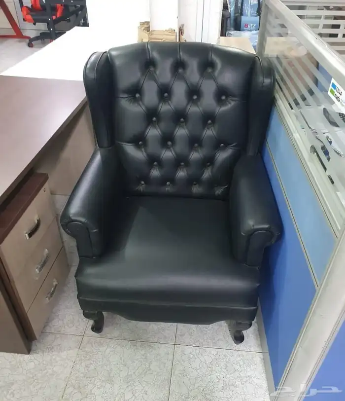 كنب جلد فاخر كراسي مكتب جديد 5
