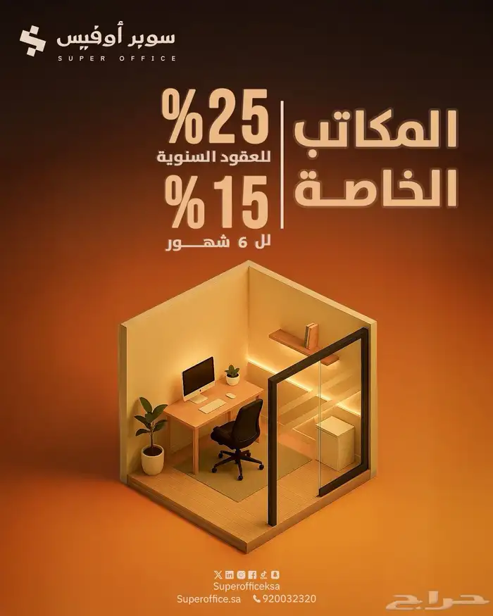 مكاتب للإيجار بتصاميم مميزه 0