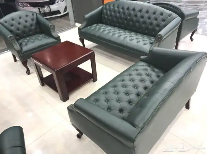 كنب جلد فاخر كراسي مكتب جديد 0
