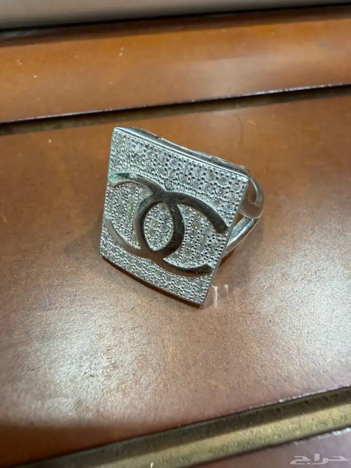 خاتم فضه شانيل CHANEL نسائي راقي عيار 925 مرصع بزركون 5